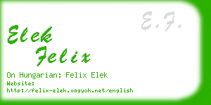 elek felix business card